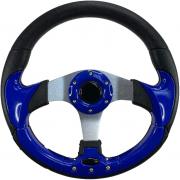 Non-Magnetic Steering Wheel 12-1/2" Diameter Aluminum Hub with 3/4" Tapered Bore (Navy Blue, Silver Spokes)